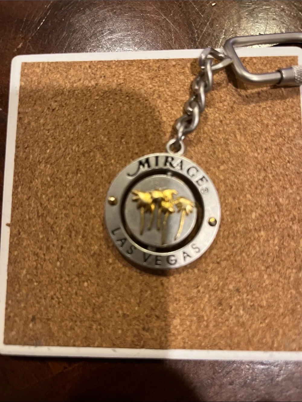 Mirage Las Vegas Silver & Gold Palm Tree Keychain